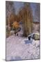 A Winter Landscape with Children Sledging-Peder Mork Monsted-Mounted Giclee Print