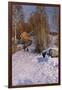 A Winter Landscape with Children Sledging-Peder Mork Monsted-Framed Giclee Print