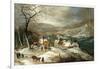 A Winter Landscape, with Figures on a Road by a Village-Joos or Josse de, The Younger Momper-Framed Giclee Print