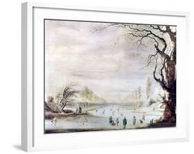 A Winter Landscape with Ice Skaters, C1606-1643-Gysbrecht Leytens-Framed Giclee Print