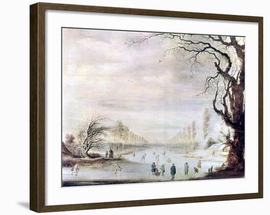 A Winter Landscape with Ice Skaters, C1606-1643-Gysbrecht Leytens-Framed Giclee Print