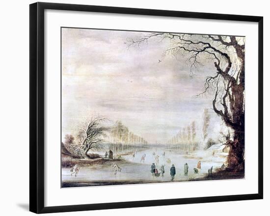 A Winter Landscape with Ice Skaters, C1606-1643-Gysbrecht Leytens-Framed Giclee Print