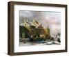 A Winter Landscape with Numerous Figures on a Frozen River Outside the Town Walls-Claes Molenaer-Framed Giclee Print