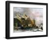 A Winter Landscape with Numerous Figures on a Frozen River Outside the Town Walls-Claes Molenaer-Framed Giclee Print