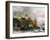 A Winter Landscape with Numerous Figures on a Frozen River Outside the Town Walls-Claes Molenaer-Framed Giclee Print