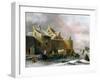 A Winter Landscape with Numerous Figures on a Frozen River Outside the Town Walls-Claes Molenaer-Framed Giclee Print