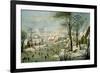 A Winter Landscape with Skaters and a Bird Trap-Pieter Brueghel the Younger-Framed Art Print