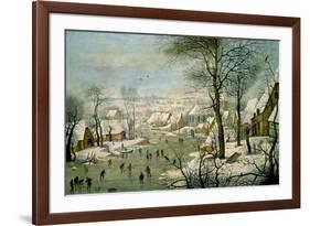 A Winter Landscape with Skaters and a Bird Trap-Pieter Brueghel the Younger-Framed Premium Giclee Print