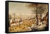 A Winter Landscape with Skaters and a Bird Trap-Pieter Brueghel the Younger-Framed Stretched Canvas