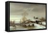 A Winter Landscape with Skaters-Anton Doll-Framed Stretched Canvas