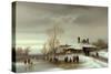 A Winter Landscape with Skaters-Anton Doll-Stretched Canvas