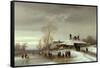 A Winter Landscape with Skaters-Anton Doll-Framed Stretched Canvas