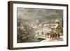 A Winter Landscape with Travellers on a Path-Denys van Alsloot-Framed Giclee Print
