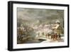 A Winter Landscape with Travellers on a Path-Denys van Alsloot-Framed Giclee Print