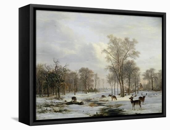 A Winter Landscape-Jacobus-Theodorus Abels-Framed Stretched Canvas