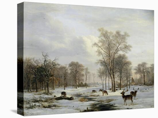 A Winter Landscape-Jacobus-Theodorus Abels-Stretched Canvas