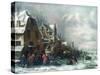 A Winter Landscape-Claes Molenaer-Stretched Canvas