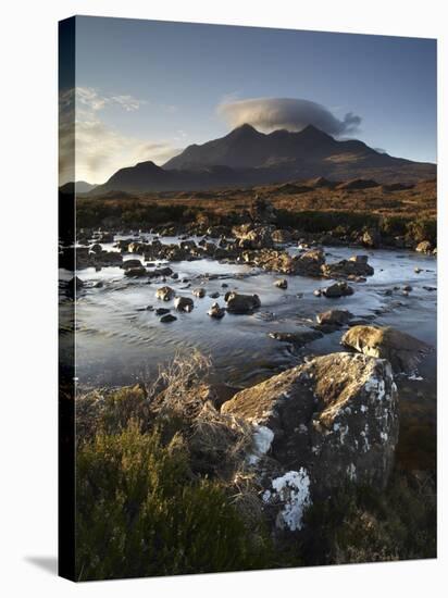 A Winter Morning View of the Mountain Sgurr Nan Gillean, Glen Sligachan, Isle of Skye, Inner Hebrid-Jon Gibbs-Stretched Canvas