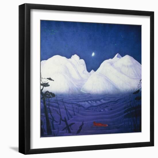 A Winter Night in the Mountains-Harald Oscar Sohlberg-Framed Giclee Print