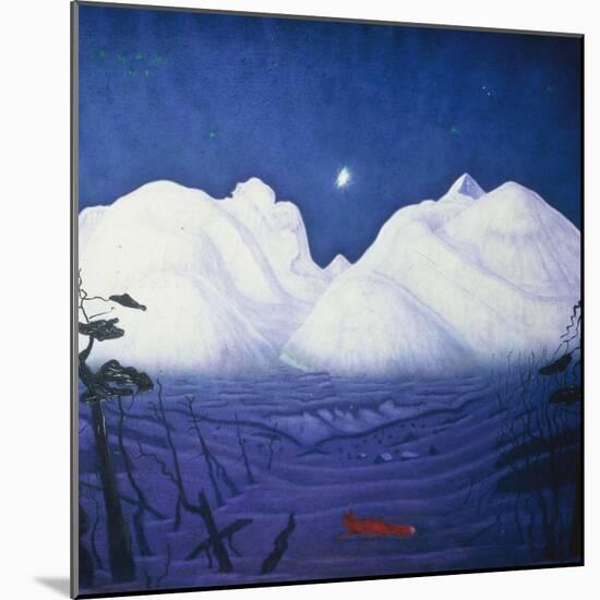 A Winter Night in the Mountains-Harald Oscar Sohlberg-Mounted Giclee Print