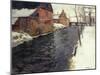 A Winter River Landscape, 1895-Fritz Thaulow-Mounted Giclee Print