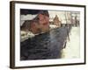 A Winter River Landscape, 1895-Fritz Thaulow-Framed Giclee Print