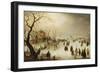 A Winter River Landscape with Figures on the Ice-Hendrik Avercamp-Framed Giclee Print