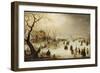 A Winter River Landscape with Figures on the Ice-Avercamp-Framed Giclee Print