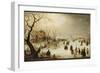 A Winter River Landscape with Figures on the Ice-Avercamp-Framed Giclee Print
