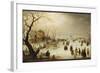 A Winter River Landscape with Figures on the Ice-Avercamp-Framed Giclee Print