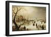 A Winter River Landscape with Figures on the Ice-Hendrik Avercamp-Framed Giclee Print