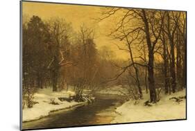A Winter River Landscape-Anders Andersen-Lundby-Mounted Giclee Print
