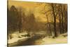 A Winter River Landscape-Anders Andersen-Lundby-Stretched Canvas