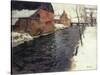 A Winter River Landscape-Frits Thaulow-Stretched Canvas