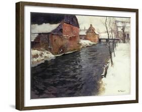 A Winter River Landscape-Frits Thaulow-Framed Giclee Print