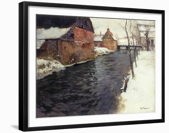 A Winter River Landscape-Frits Thaulow-Framed Giclee Print