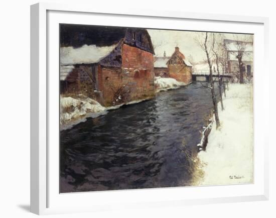 A Winter River Landscape-Frits Thaulow-Framed Giclee Print