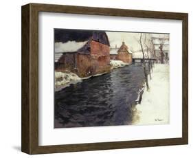 A Winter River Landscape-Frits Thaulow-Framed Giclee Print