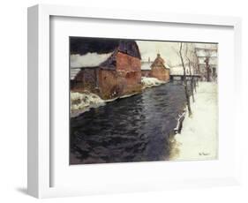 A Winter River Landscape-Frits Thaulow-Framed Giclee Print