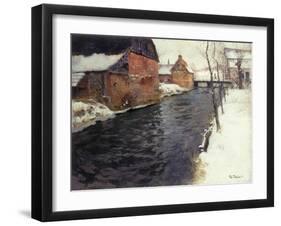 A Winter River Landscape-Frits Thaulow-Framed Giclee Print