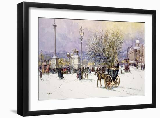 A Winter's Day, Trafalgar Square, C.1897-John Sutton-Framed Giclee Print