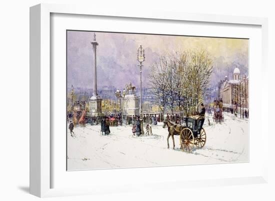 A Winter's Day, Trafalgar Square, C.1897-John Sutton-Framed Giclee Print