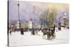 A Winter's Day, Trafalgar Square, C.1897-John Sutton-Stretched Canvas