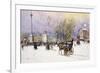 A Winter's Day, Trafalgar Square, C.1897-John Sutton-Framed Giclee Print