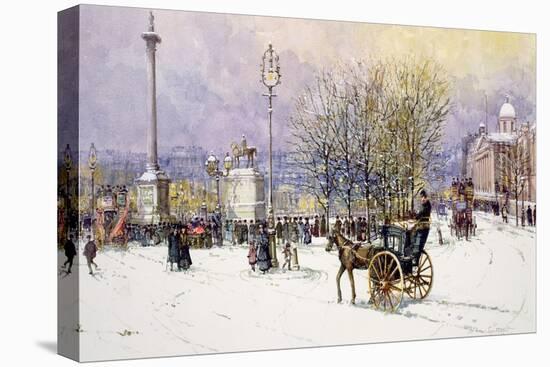 A Winter's Day, Trafalgar Square, C.1897-John Sutton-Stretched Canvas