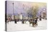 A Winter's Day, Trafalgar Square, C.1897-John Sutton-Stretched Canvas