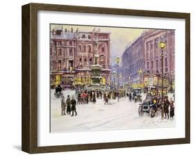 A Winter's Evening, Piccadilly, London-John Sutton-Framed Giclee Print