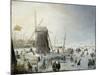 A Winter's Landscape with Skaters-Hendrik Avercamp-Mounted Giclee Print