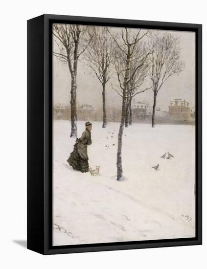 A Winter's Promenade, 1875-Giuseppe De Nittis-Framed Stretched Canvas