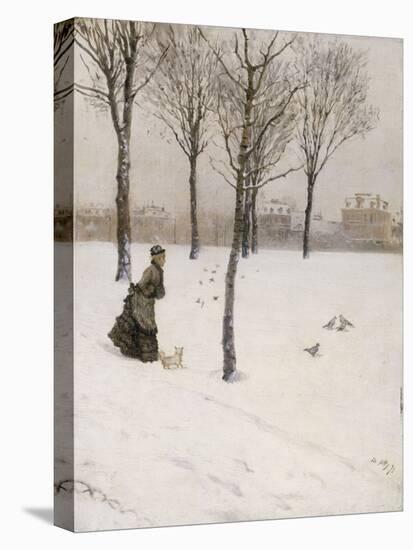 A Winter's Promenade, 1875-Giuseppe De Nittis-Stretched Canvas